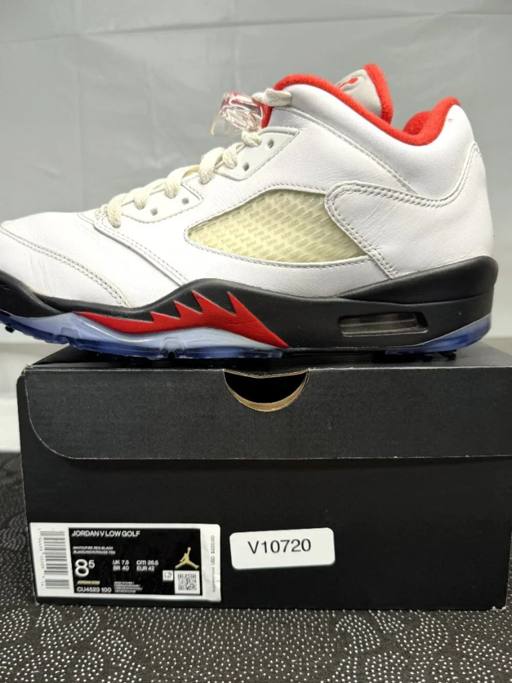 Nike Air Jordan 5 Low “Fire Red” Retro Golf Shoes CU4523-100 Men’s Size 8.5